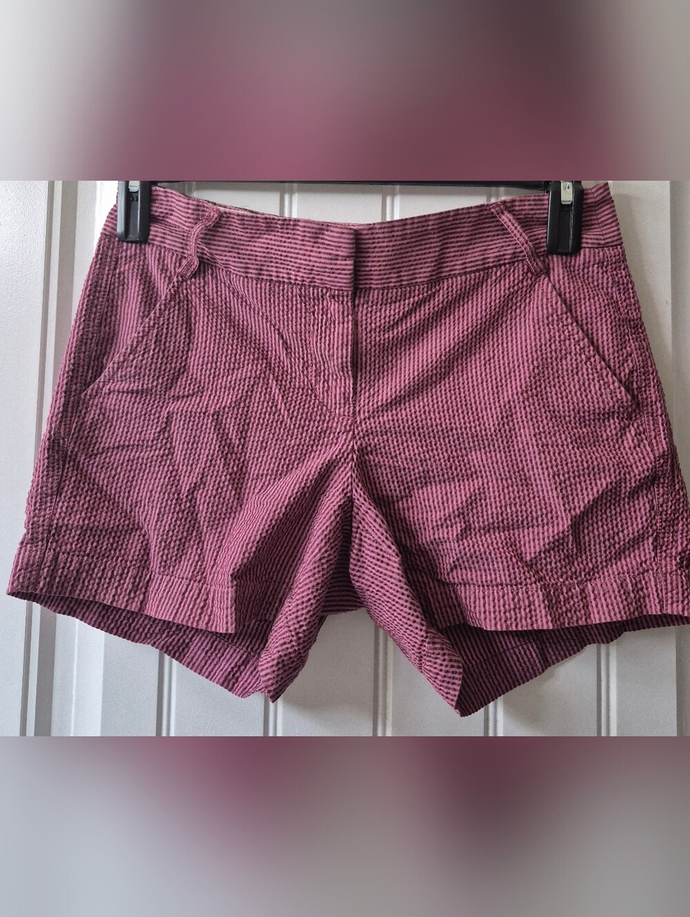 Womens J.Crew Seersucker Striped Shorts Size 4